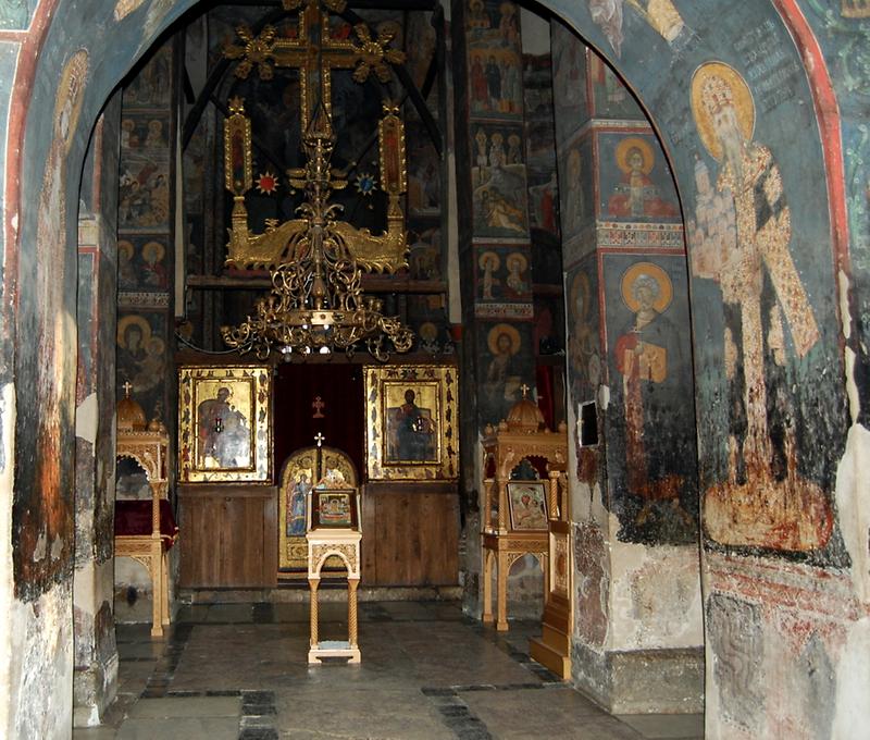 Inside church