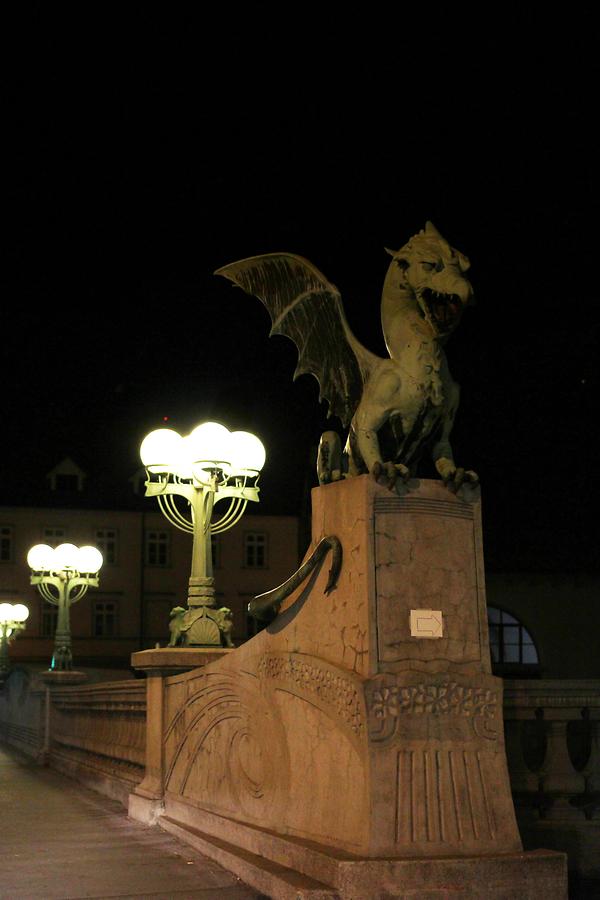 Ljubljana at Night - Dragon Bridge