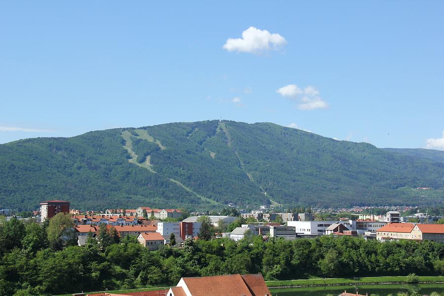 Maribor Cathedral - Panoramic View from the Steeple; Pohorje Mountains