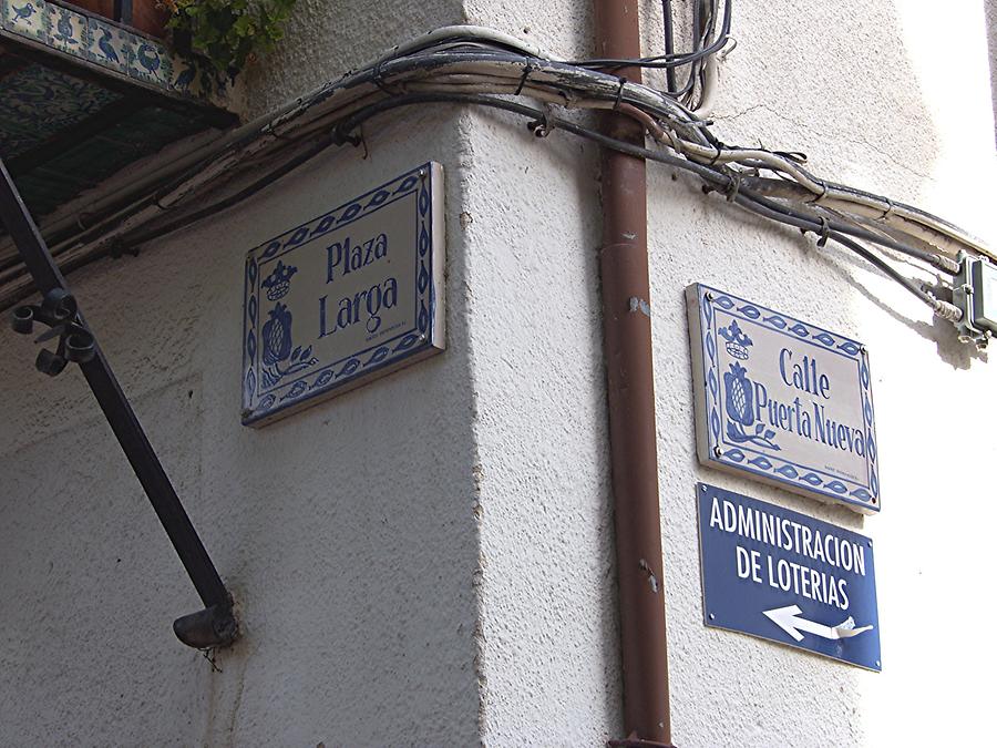 Granada Albaicin District – Azulejos Street Sign
