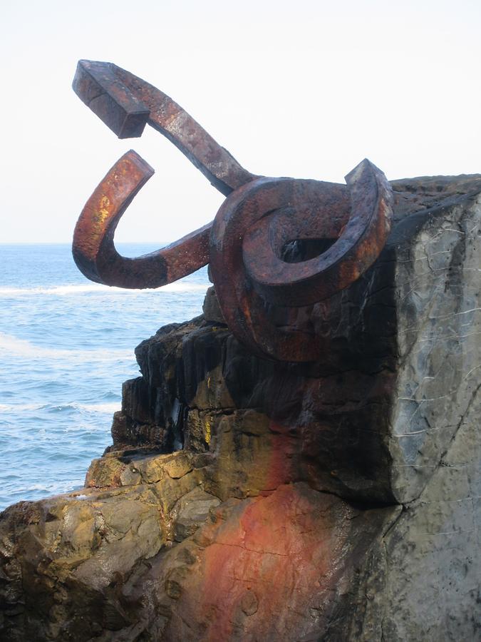 San Sebastian - Paseo Eduardo Chillida - Part of Sculpture 'Peine del Viento' of Eduardo Chillida