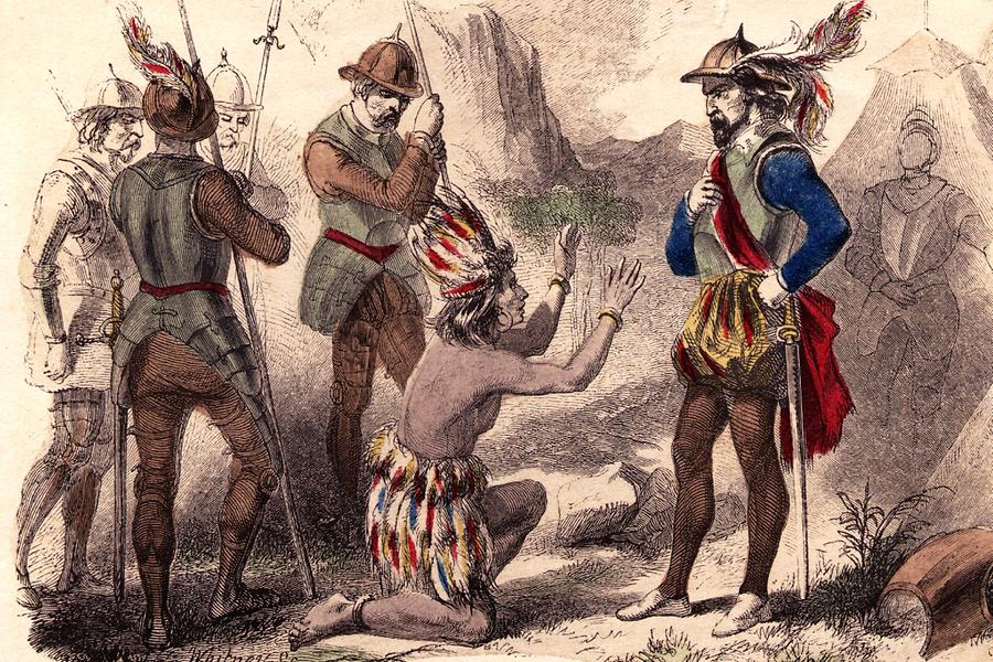 Atahualpa and Pizarro