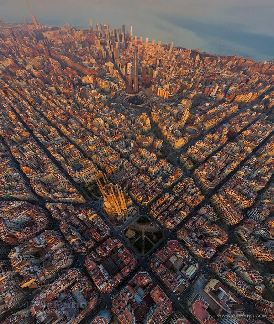 Barcelona view at sunset