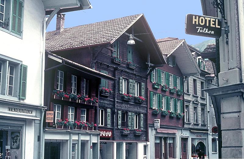 Street scene in Interlaken, Bern canton