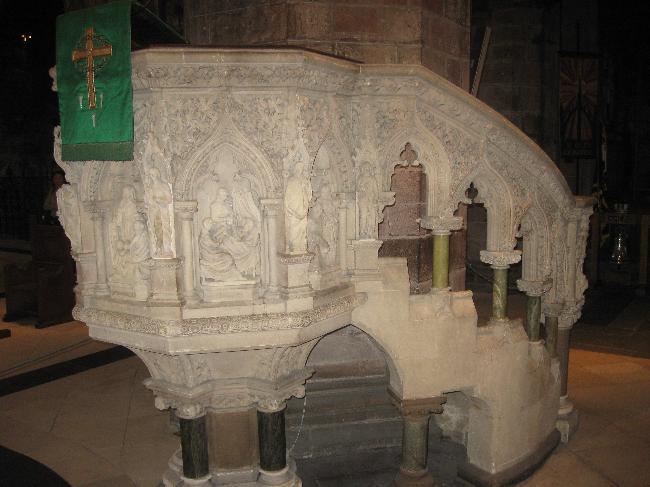 Carved Marble Pulpit