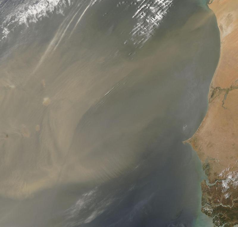 Dust storm heading Cape Verde Islands